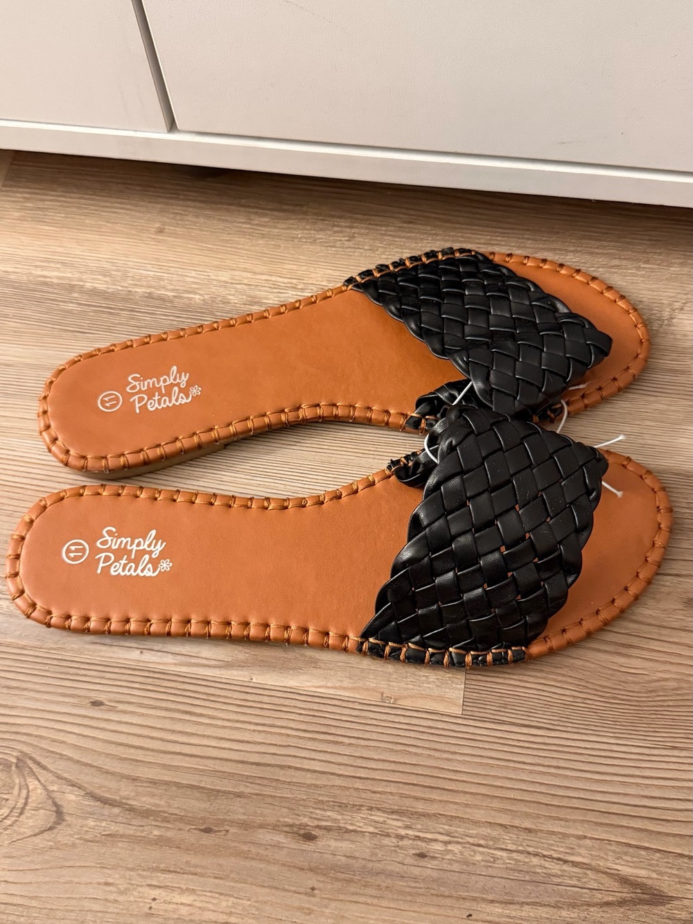 Black Woven Slide Sandals for Women Size 11